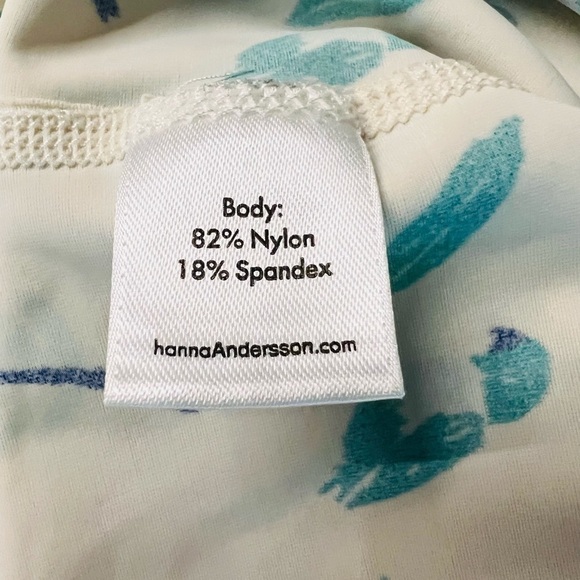 HANNA ANDERRSON GIRLS RASHGUARD SWIM TOP WITH TROPICAL PATTERN SIZE 6-7 - Picture 7 of 9